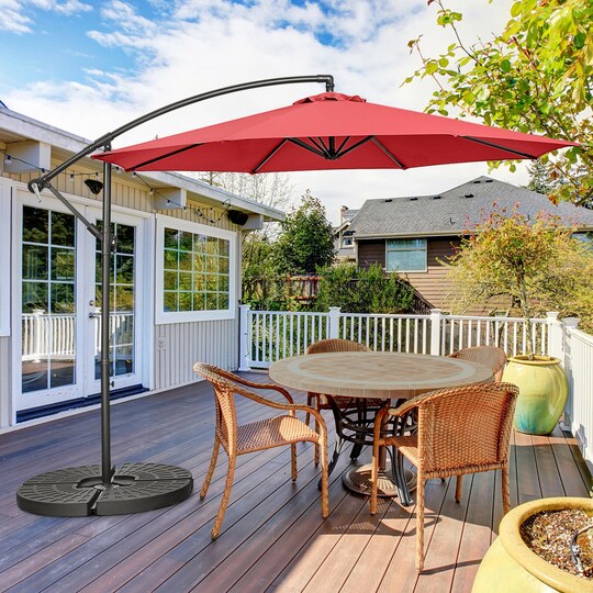 coral coast 10 ft steel offset patio umbrella Best Choice Products 10ft Cantilever Hanging Market Umbrella, 8 Sturdy Ribs, Easy Adjustment To make this type of umbrella stable Tangkula 10 FT Patio Umbrella,